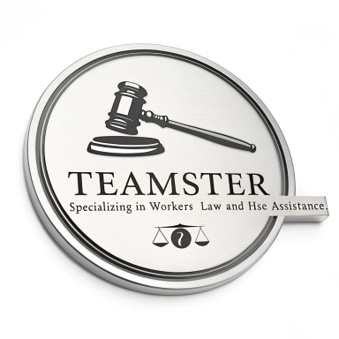 Logotyp för Teamster, specialiserad på arbetsrätt och hjälp med juridiska frågor.